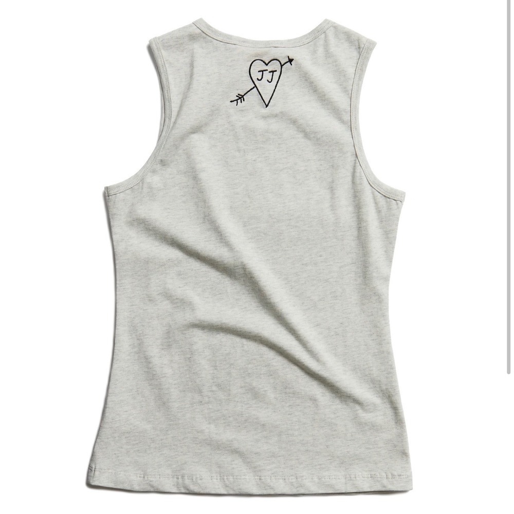 Juliet Johnstone Evergreen Bloom Tank Top Gray Floral Cotton Fairy Grunge BTC S - Picture 12 of 16